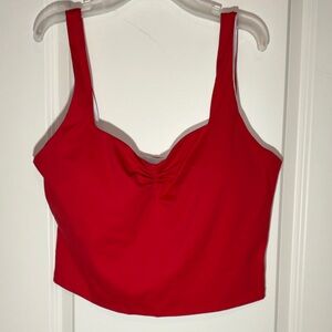 Running Girl Sweetheart Neckline Built in bra Red Sports Bra XXL NWT